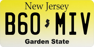 NJ license plate B60MIV