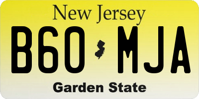 NJ license plate B60MJA
