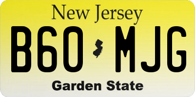 NJ license plate B60MJG
