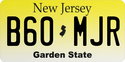 NJ license plate B60MJR