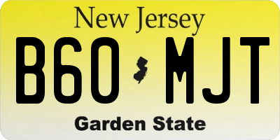 NJ license plate B60MJT