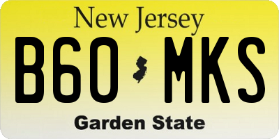 NJ license plate B60MKS