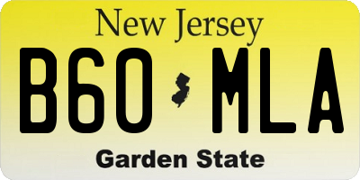 NJ license plate B60MLA