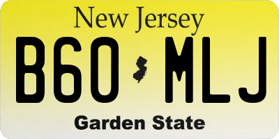 NJ license plate B60MLJ