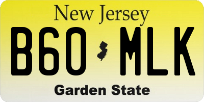 NJ license plate B60MLK