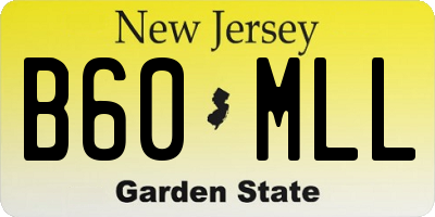 NJ license plate B60MLL