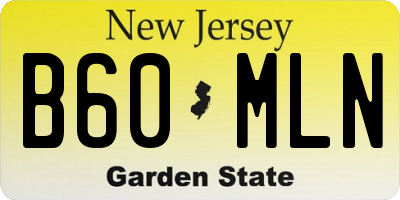 NJ license plate B60MLN