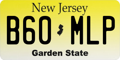 NJ license plate B60MLP