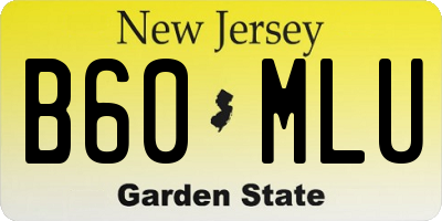 NJ license plate B60MLU