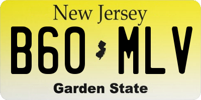 NJ license plate B60MLV