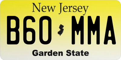 NJ license plate B60MMA