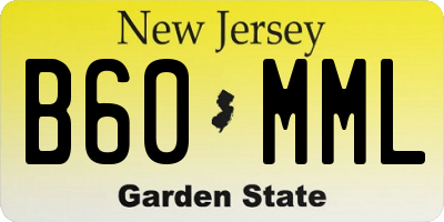NJ license plate B60MML