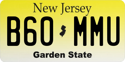 NJ license plate B60MMU