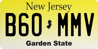 NJ license plate B60MMV