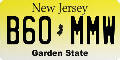 NJ license plate B60MMW