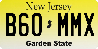 NJ license plate B60MMX