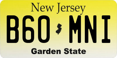 NJ license plate B60MNI