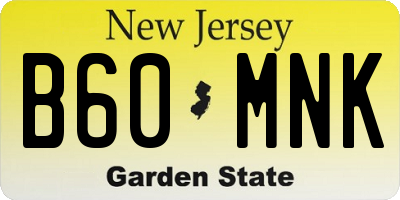NJ license plate B60MNK