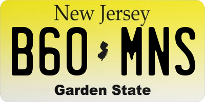 NJ license plate B60MNS