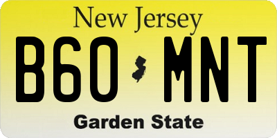 NJ license plate B60MNT