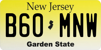 NJ license plate B60MNW