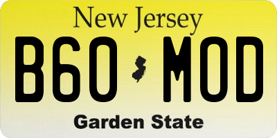 NJ license plate B60MOD