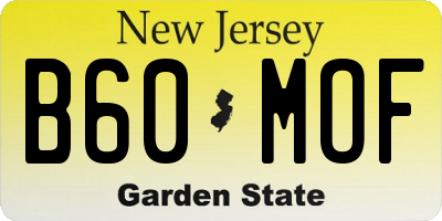 NJ license plate B60MOF