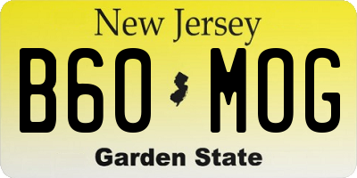 NJ license plate B60MOG