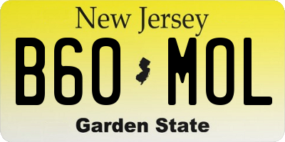 NJ license plate B60MOL