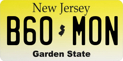 NJ license plate B60MON