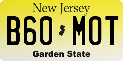 NJ license plate B60MOT
