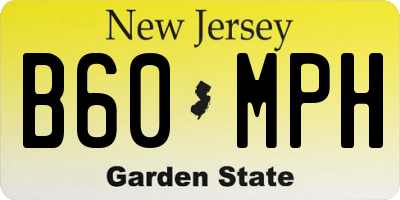 NJ license plate B60MPH