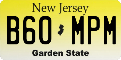 NJ license plate B60MPM