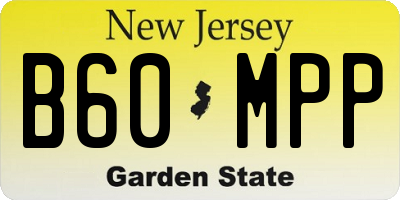 NJ license plate B60MPP