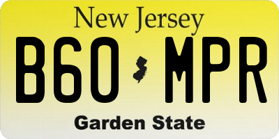 NJ license plate B60MPR
