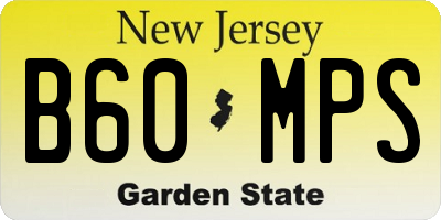 NJ license plate B60MPS