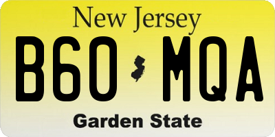 NJ license plate B60MQA