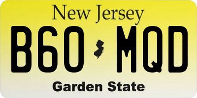 NJ license plate B60MQD