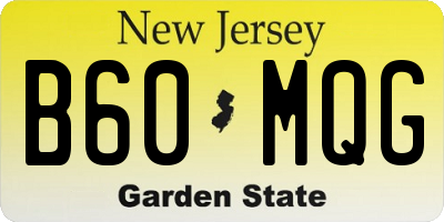 NJ license plate B60MQG