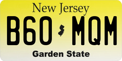 NJ license plate B60MQM