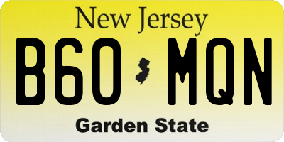 NJ license plate B60MQN