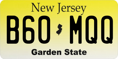 NJ license plate B60MQQ