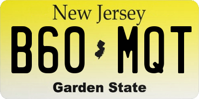 NJ license plate B60MQT