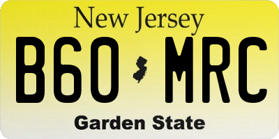 NJ license plate B60MRC