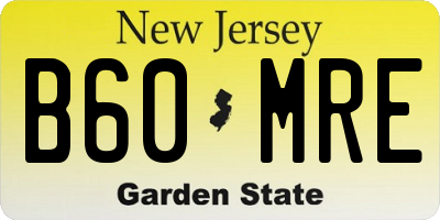 NJ license plate B60MRE