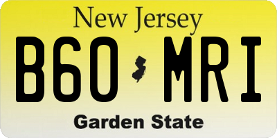 NJ license plate B60MRI