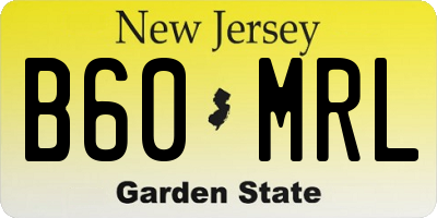 NJ license plate B60MRL
