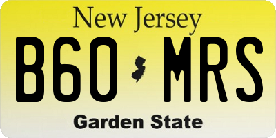 NJ license plate B60MRS
