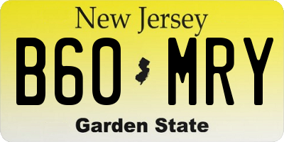 NJ license plate B60MRY