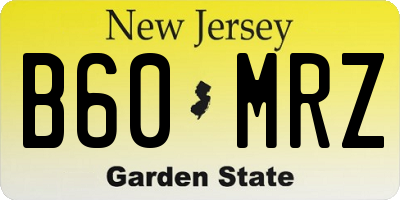 NJ license plate B60MRZ